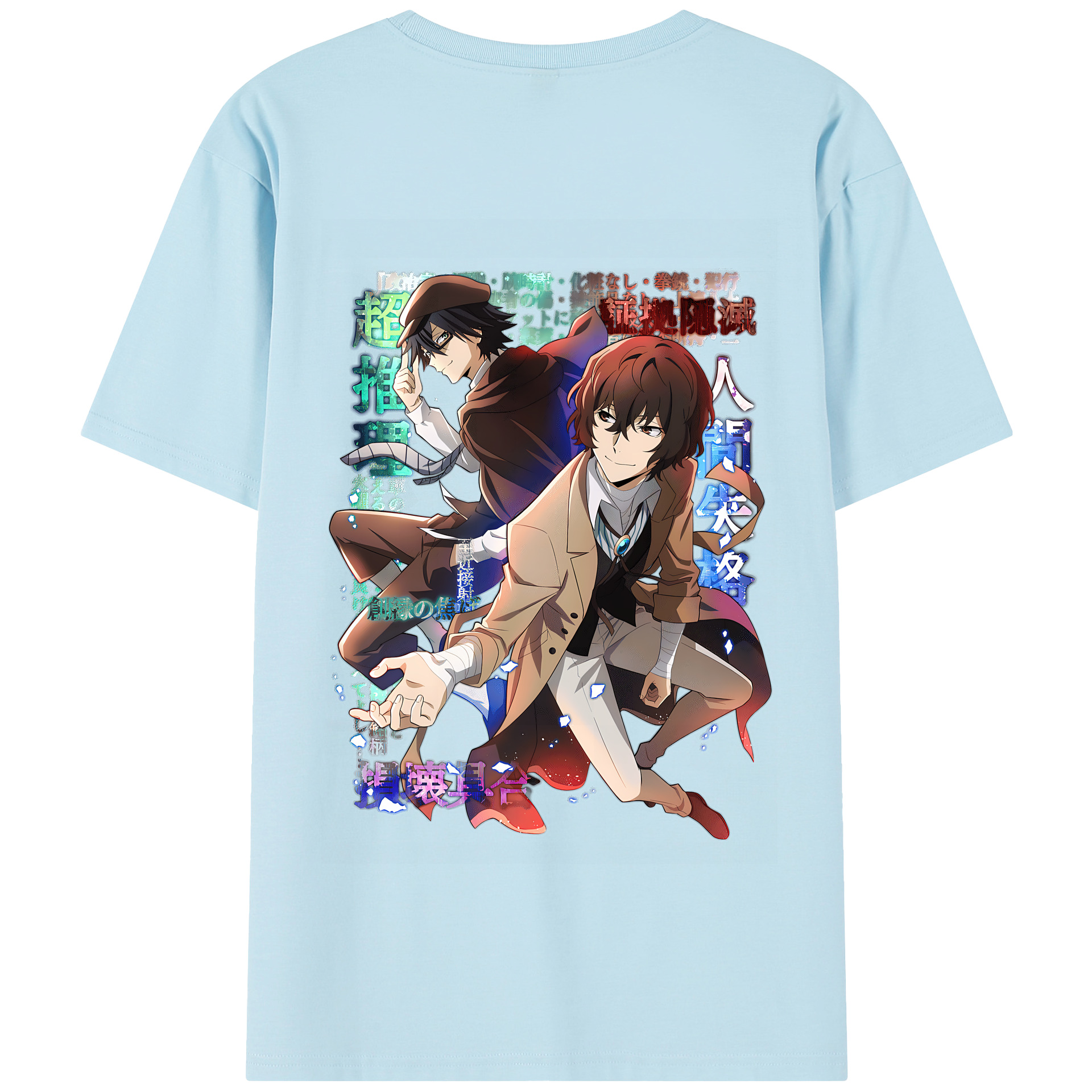 （画像用） 文豪ストレイドッグス Bungo Stray Dogs 綿100％半袖Tシャツ（背面プリント）
